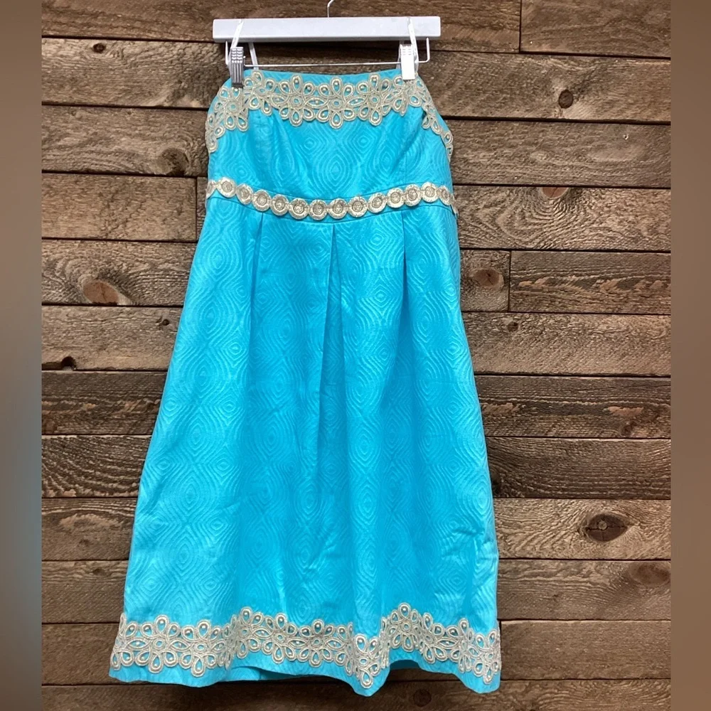 Lilly Pulitzer Strapless Embellished Dress | Size 6 - Picture 2 of 5